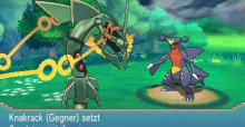 In Pokémon Omega Rubin und Pokémon Alpha Saphir kann Rayquaza eine Mega-Entwicklung durchführen